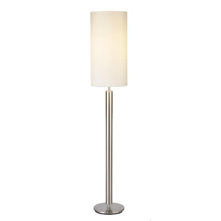 Homeroots Brushed Steel Metal Floor Lamp10.5 x 10.5 x 58 in. 372693